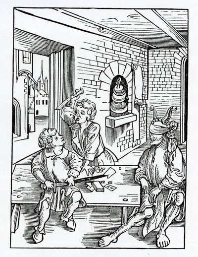 Von der Erziehung nachlässiger Väter gegenüber ihren Kindern, Illustration aus Alexander Barclays englischer Übersetzung von 
